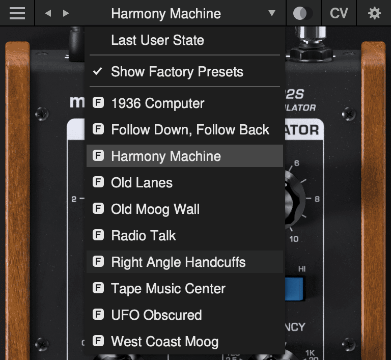 Presets Panel